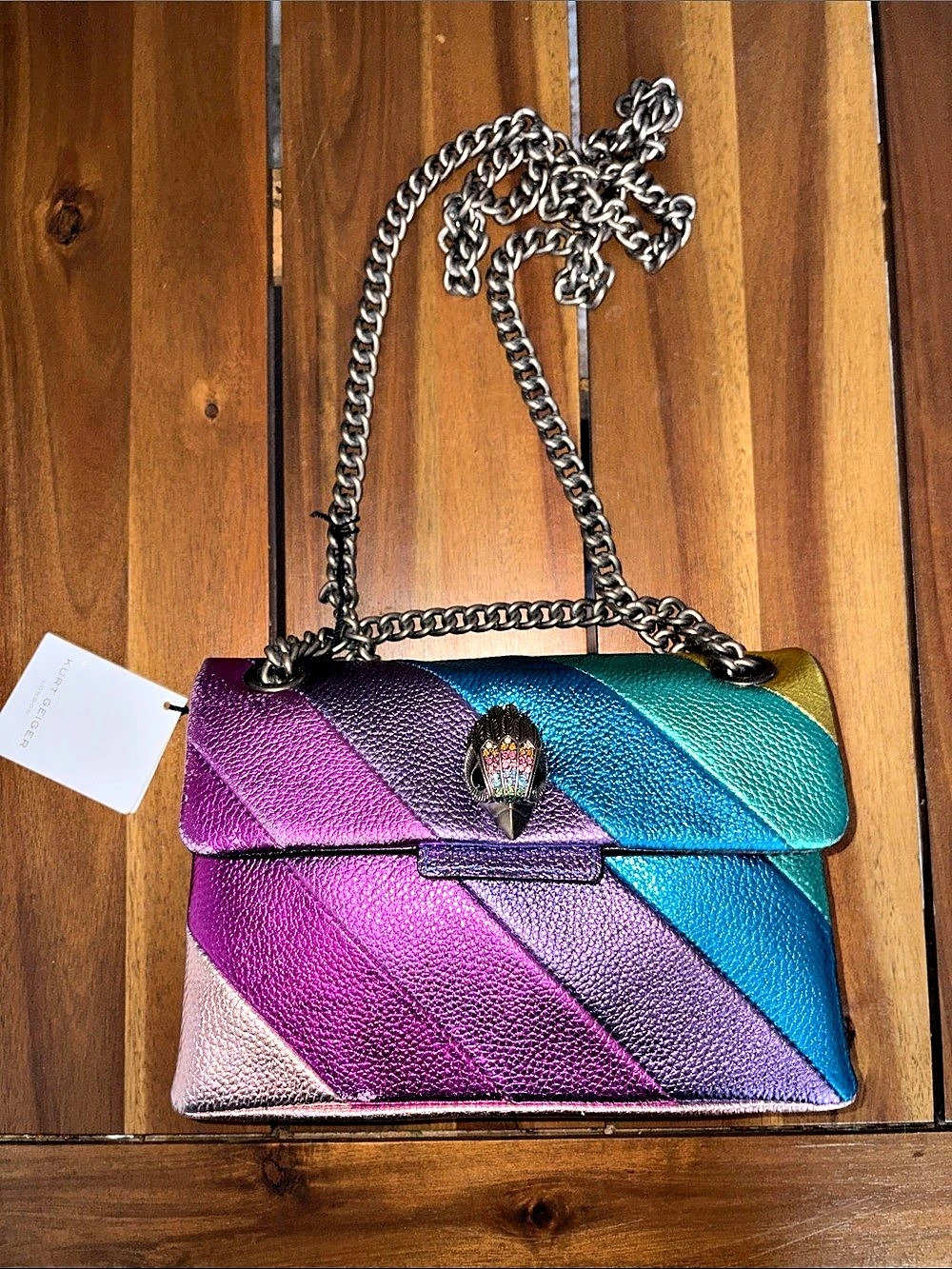 Kurt Geiger Mini Kensington Leather Color Block Shoulder Bag NWT